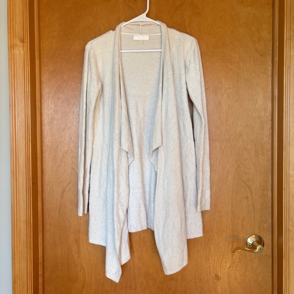 Barefoot Dreams Cozy Chic Lite Cardigan Light Beige Open Front Duster S M